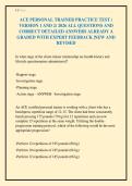 ACE PERSONAL TRAINER PRACTICE TEST &lpar;&NewLine;VERSION 1 AND 2&rpar; 2026 ALL QUESTIONS AND&NewLine;CORRECT DETAILED ANSWERS ALREADY A&NewLine;GRADED WITH EXPERT FEEDBACK &vert;NEW AND&NewLine;REVISED