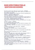 BASIC ARRHYTHMIA SENTARA TEST QUESTIONS AND ANSWERS GRADED A&plus;