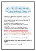 DSP 2 &lpar;DIRECT SUPPORT PROFESSIONAL&rpar;&NewLine;CERTIFICATION ACTUAL EXAM PREP 2026 ALL&NewLine;QUESTIONS AND CORRECT DETAILED ANSWERS&NewLine;WITH RATIONALES ALREADY A GRADED WITH&NewLine;EXPERT FEEDBACK &vert;NEW AND REVISED