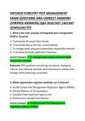Ontario Forestry Pest Management Exam Questions and Correct Answers &lpar;Comprehensive Practice Guide&rpar;