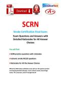 SCRN Stroke Certification Final Exam 2026&sol;2027 Questions and Answers with Detailed Rationales for All Answer Choices