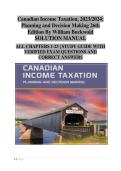 Canadian Income Taxation 2023&ndash;2024&colon; Planning and Decision Making&comma; 26th Edition by William Buckwold &vert; Solution Manual &semi; Chapters 1&ndash;23 &vert; Authentic Practice Questions & Verified Detailed Solutions