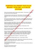 VERIFIED CDL PERMIT TEST EXAM 2026-2027 WITH 100- ACCURATE ANSWERS