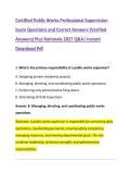 Certified Public Works Professional Supervision &NewLine;Exam Questions and Correct Answers &lpar;Verified &NewLine;Answers&rpar; Plus Rationale 2027 Q&A&vert; Instant &NewLine;Download Pdf 