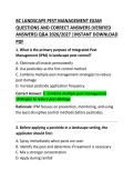 BC Landscape Pest Management Exam Questions and Correct Answers &lpar;Comprehensive Practice Guide&rpar;