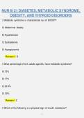 NUR 6121 DIABETES&comma; METABOLIC SYNDROME&comma; OBESITY&comma; AND THYROID DISORDERS &vert; QUESTIONS & ANSWERS &vert; COMPREHENSIVE ADVANCED NURSING PRACTICE STUDY GUIDE &vert; VERIFIED ANSWERS