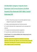 CA QAL&sol;QAC Category F Aquatic Exam &NewLine;Questions and Correct Answers &lpar;Verified &NewLine;Answers&rpar; Plus Rationale 2027 Q&A&vert; Instant &NewLine;Download Pdf