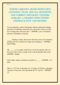NORTH CAROLINA HOME INSPECTION&NewLine;LICENSING EXAM 2026 ALL QUESTIONS&NewLine;AND CORRECT DETAILED ANSWERS&NewLine;ALREADY A GRADED WITH EXPERT&NewLine;FEEDBACK &vert;NEW AND REVISED