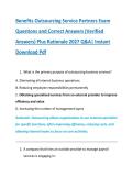 Benefits Outsourcing Service Partners Exam &NewLine;Questions and Correct Answers &lpar;Verified &NewLine;Answers&rpar; Plus Rationale 2027 Q&A&vert; Instant &NewLine;Download Pdf
