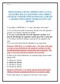 NFHS FOOTBALL RULES CERTIFICATION ACTUAL&NewLine;EXAM PREP 2026 ALL QUESTIONS AND CORRECT&NewLine;DETAILED ANSWERS WITH RATIONALES ALREADY&NewLine;A GRADED WITH EXPERT FEEDBACK &vert;NEW AND&NewLine;REVISED