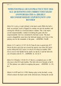 NFHS FOOTBALL RULESPRACTICE TEST 2026&NewLine;ALL QUESTIONS AND CORRECT DETAILED&NewLine;ANSWERS &vert;RATED A&plus; &vert;HIGHLY&NewLine;RECOMMENDED BY EXPERTS &vert;NEW AND&NewLine;REVISED