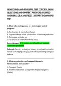Newfoundland and Labrador Forestry Pest Control Exam Questions and Correct Answers &lpar;Comprehensive Practice Guide&rpar;