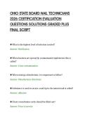 OHIO STATE BOARD NAIL TECHNICIANS&NewLine;2026 CERTIFICATION EVALUATION&NewLine;QUESTIONS SOLUTIONS GRADED PLUS&NewLine;FINAL SCRIPT