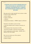 NURS 8022 ADVANCED PATHOPHYSIOLOGY&NewLine;FINAL EXAM 2026 ALL QUESTIONS AND&NewLine;VERIFIED ANSWERS &vert;RATED A&plus; &vert;HIGHLY&NewLine;RECOMMENDED BY EXPERTS &vert;NEW AND&NewLine;REVISED