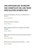 OHIO STATE BOARD NAIL TECHNICIANS&NewLine;2026 COSMETOLOGY NAIL CARE THEORY&NewLine;PAPER SOLUTIONS AUTHENTIC PACK&NewLine;