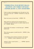 NURS8022 FINAL EXAM REVIEW 2026 ALL&NewLine;QUESTIONS AND CORRECT DETAILED&NewLine;ANSWERS &vert;RATED A&plus; &vert; NEW AND REVISED