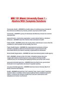 MBI 131 Miami University Exam 1 &ndash; Abshire With Complete Solutions