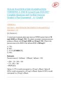 TEXAS WASTEWATER EXAMINATION VERSIONS A AND B Actual Exam 2026&sol;2027 Complete Questions and Verified Answers Graded A Pass Guaranteed - A&plus; Graded