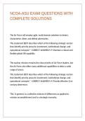 NCOA-ASU EXAM QUESTIONS WITH COMPLETE SOLUTIONS