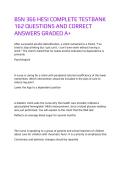 BSN 366 HESI COMPLETE TESTBANK 162 QUESTIONS AND CORRECT ANSWERS GRADED A&plus;