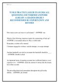 TCOLE PRACTICE JAILER EXAM 2026 ALL&NewLine;QUESTIONS AND VERIFIED ANSWERS&NewLine;ALREADY A GRADED &vert;HIGHLY&NewLine;RECOMMENDED BU EXPERTS &vert;NEW AND&NewLine;REVISED