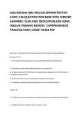 2026 INDIANA QMA INSULIN ADMINISTRATION &NewLine;EXAM &vert; 100-QUESTION TEST BANK WITH VERIFIED &NewLine;ANSWERS &vert; QUALIFIED MEDICATION AIDE &lpar;QMA&rpar; &NewLine;INSULIN TRAINING REVIEW &vert; COMPREHENSIVE &NewLine;PRACTICE EXAM &vert; STUDY GUIDE PDF