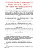 BSN246 HESIHealthAssessmentV2 Exam  with NGN CORRECT ANSWERS AND EXPLANATIONS&NewLine;