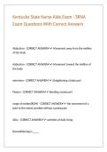 Kentucky State Nurse Aide Exam - SRNA Exam Questions With Correct Answers 