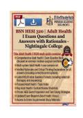 BSN HESI 320 &vert; Adult Health I Exam Questions and Answers with Rationales - Nightingale College