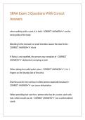 SRNA Exam 3 Questions With Correct Answers