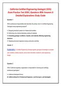 California Certified Engineering Geologist &lpar;CEG&rpar;&NewLine;Exam Practice Test 2026 &vert; Questions With Answers &&NewLine;Detailed Explanations Study Guide