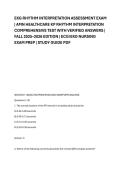 EKG RHYTHM INTERPRETATION ASSESSMENT EXAM &NewLine;&vert; AMN HEALTHCARE KP RHYTHM INTERPRETATION &NewLine;COMPREHENSIVE TEST WITH VERIFIED ANSWERS &vert; &NewLine;FALL 2025&ndash;2026 EDITION &vert; ECG&sol;EKG NURSING &NewLine;EXAM PREP &vert; STUDY GUIDE PDF