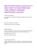 BSN 246 HESI Health Assessment V1 REAL EXAM 193 QUESTIONS AND 100- CORRECT ANSWERS