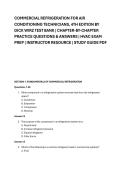 COMMERCIAL REFRIGERATION FOR AIR &NewLine;CONDITIONING TECHNICIANS&comma; 4TH EDITION BY &NewLine;DICK WIRZ TEST BANK &vert; CHAPTER-BY-CHAPTER &NewLine;PRACTICE QUESTIONS & ANSWERS &vert; HVAC EXAM &NewLine;PREP &vert; INSTRUCTOR RESOURCE &vert; STUDY GUIDE PDF