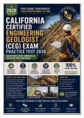 California Certified Engineering Geologist &lpar;Ceg&rpar; Exam Practice Test 2026 &vert; Questions With&NewLine;Answers & Detailed Explanations Study Guide Latest Update This&NewLine;Year Instant Download Pdf