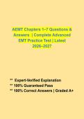 AEMT CHAPTERS 1&ndash;7 &vert; 2026&sol;2027 &vert; ALL QUESTIONS AND CORRECT ANSWERS &vert; GRADED A&plus; &vert; VERIFIED ANSWERS &vert; LATEST VERSION &lpar;JUST RELEASED&rpar;&NewLine;