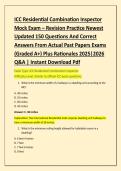 ICC Residential Combination Inspector &NewLine;Mock Exam &ndash; Revision Practice Newest &NewLine;Updated 150 Questions And Correct &NewLine;Answers From Actual Past Papers Exams &NewLine;&lpar;Graded A&plus;&rpar; Plus Rationales 2025&vert;2026 &NewLine;Q&A &vert; Instant Download Pdf