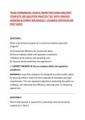 TEXAS COMMERCIAL VEHICLE INSPECTOR EXAM 2026&sol;2027 COMPLETE 200-QUESTION PRACTICE TEST WITH VERIFIED ANSWERS & EXPERT RATIONALES &vert; ULTIMATE CERTIFICATION PREP GUIDE&NewLine;