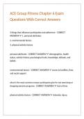 ACE Group Fitness Chapter 6 Exam Questions With Correct Answers