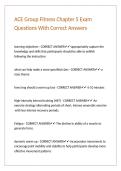 ACE Group Fitness Chapter 5 Exam Questions With Correct Answers