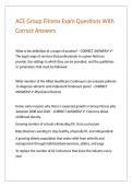ACE Group Fitness Exam Questions With Correct Answers 