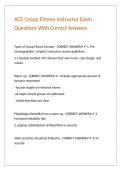 ACE Group Fitness Instructor Exam Questions With Correct Answers&period;
