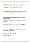 ACE Group Fitness Practice Test -1 Questions With Correct Answers