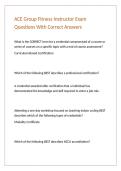 ACE Group Fitness Instructor Exam Questions With Correct Answers 