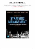 Strategic Management&colon; A Competitive Advantage&comma; Concept and Cases&comma; 18th edition &mdash; by Fred David&comma; Forest David &vert; Complete Solution Manual &lpar;Ch&period; 1-11&rpar;