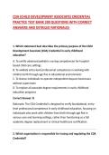 CDA &lpar;CHILD DEVELOPMENT ASSOCIATE&rpar; CREDENTIAL PRACTICE TEST BANK 200 QUESTIONS WITH CORRECT ANSWERS AND DETAILED RATIONALES 