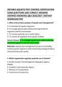 Ontario Aquatic Pest Control Certification Exam Questions and Correct Answers 2026&ndash;2027 Study Guide