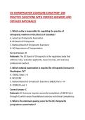 DC CHIROPRACTOR LICENSURE EXAM PREP&colon; 200 PRACTICE QUESTIONS WITH VERIFIED ANSWERS AND DETAILED RATIONALES