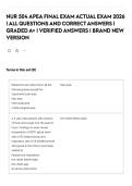 NUR 504 APEA FINAL EXAM ACTUAL EXAM 2026 &vert; ALL QUESTIONS AND CORRECT ANSWERS &vert; GRADED A&plus; &vert; VERIFIED ANSWERS &vert; BRAND NEW VERSION