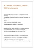 ACE Personal Trainer Exam Questions With Correct Answers